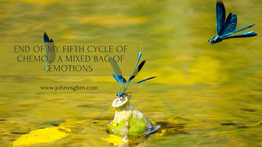 End of My Fifth Cycle of Chemo... a Mixed Bag of Emotions - JohnVsGBM