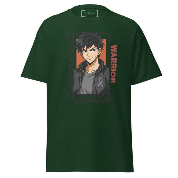 Anime Black Haired Warrior Tee - JohnVsGBMForest GreenS
