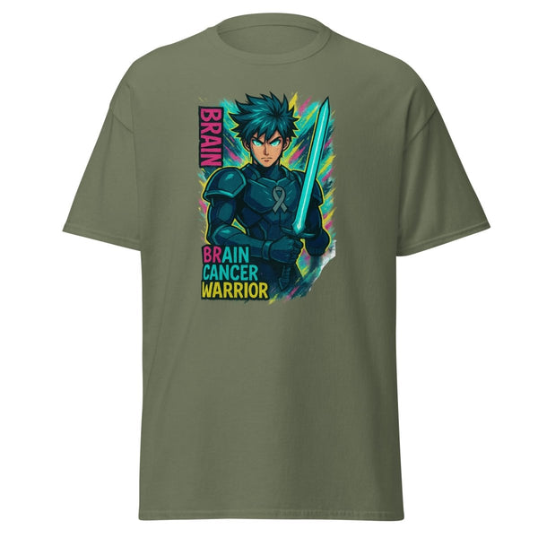 Anime Blue Eyed Warrior Tee - JohnVsGBMMilitary GreenS