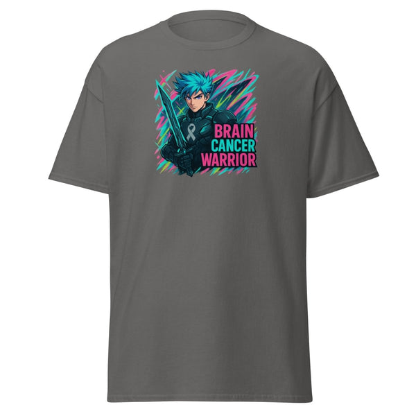 Anime Blue Warrior Tee - JohnVsGBMCharcoalS