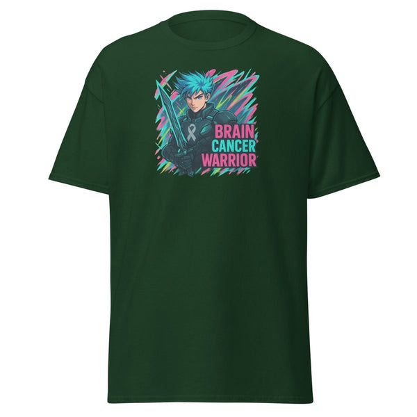 Anime Blue Warrior Tee - JohnVsGBMForest GreenS