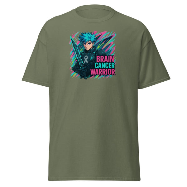 Anime Blue Warrior Tee - JohnVsGBMMilitary GreenS