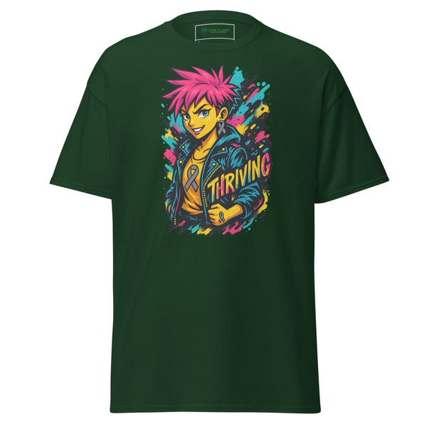 Anime Girl Jacket Thriving Tee - JohnVsGBMForest GreenS