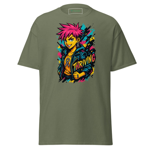 Anime Girl Jacket Thriving Tee - JohnVsGBMMilitary GreenS