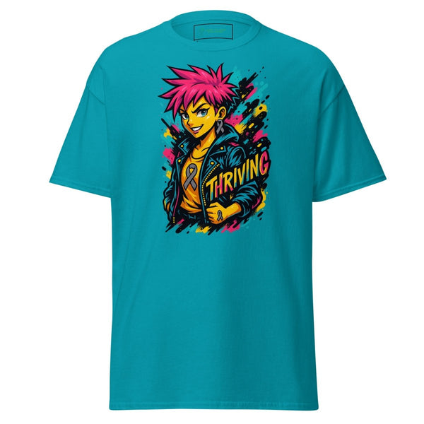 Anime Girl Jacket Thriving Tee - JohnVsGBMTropical BlueS