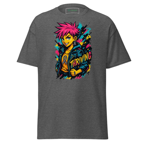 Anime Girl Jacket Thriving Tee - JohnVsGBMDark HeatherS