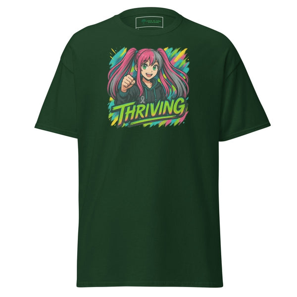 Anime Girl Thriving Tee - JohnVsGBMForest GreenS
