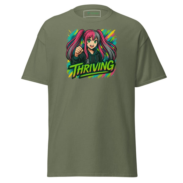Anime Girl Thriving Tee - JohnVsGBMMilitary GreenS