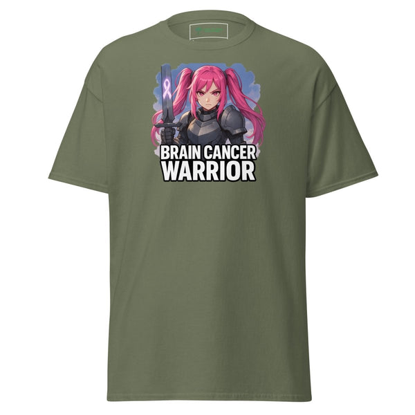 Anime Pink Haired Warrior Tee - JohnVsGBMMilitary GreenS