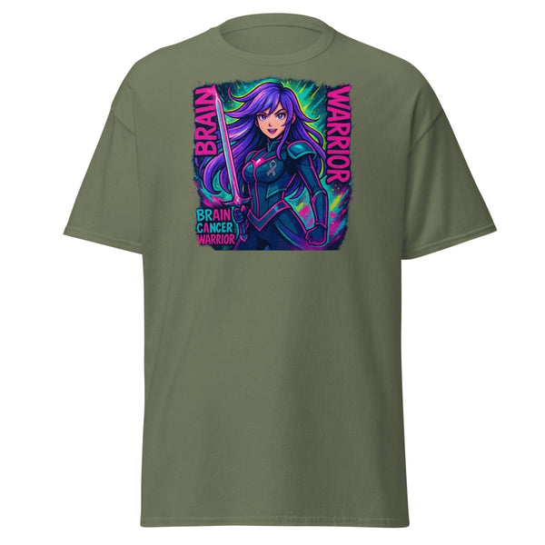 Anime Purple Girl Warrior Tee - JohnVsGBMMilitary GreenS