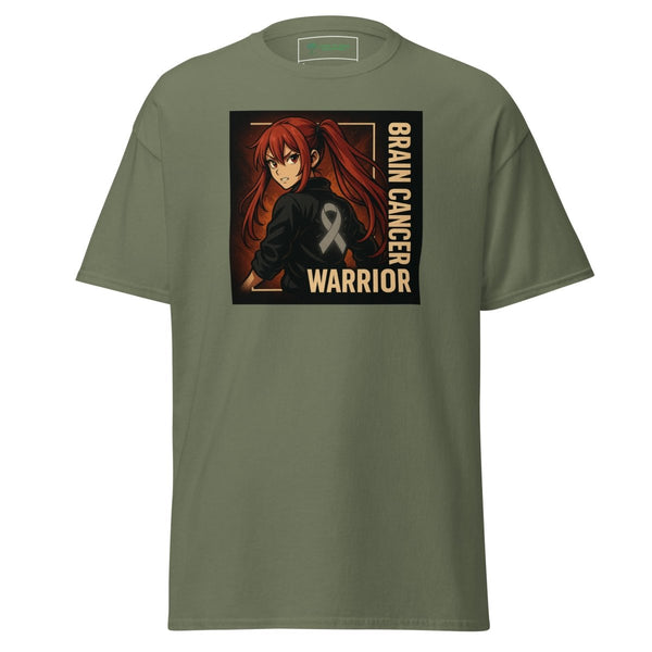Anime Red Headed Warrior Tee - JohnVsGBMMilitary GreenS