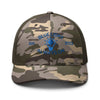Blue Light Embroidered Camouflage Trucker Hat - JohnVsGBMCamo/Olive