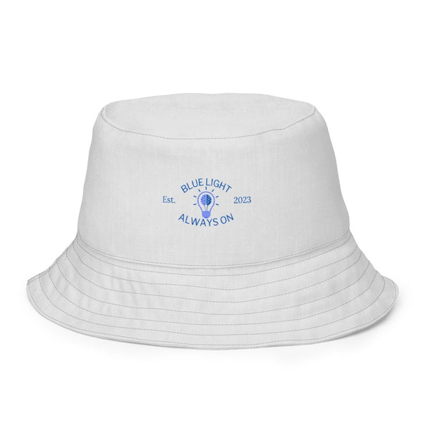 Blue Light/FU Cancer Reversible Bucket Hat - JohnVsGBMXS