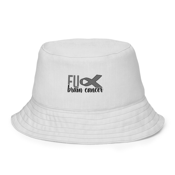 Blue Light/FU Cancer Reversible Bucket Hat - JohnVsGBMXS