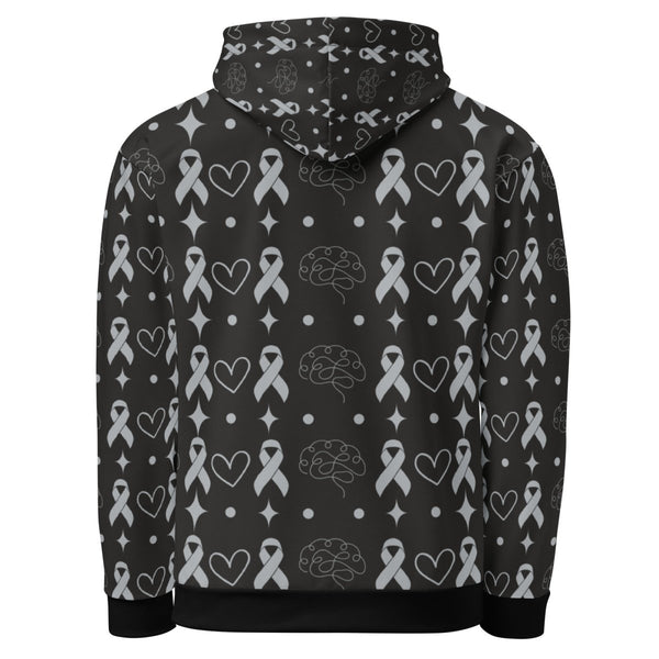 Brain and Awareness Ribbon Hoodie - JohnVsGBM2XS