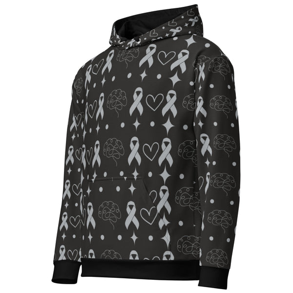 Brain and Awareness Ribbon Hoodie - JohnVsGBM2XS