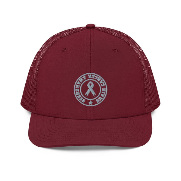Brain Awareness Embroidered Trucker Cap - JohnVsGBMCardinal