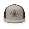 Brain Cancer Believe Trucker Cap - JohnVsGBMSilver/ Black
