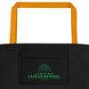 Brain Cancer Black n Gray Large Tote Bag - JohnVsGBMYellow