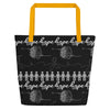 Brain Cancer Black n Gray Large Tote Bag - JohnVsGBMYellow