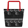 Brain Cancer Black n Gray Large Tote Bag - JohnVsGBMRed