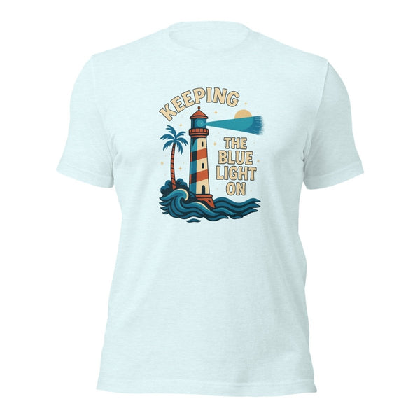 Brain Cancer Blue Light "Light House" Tee - JohnVsGBMHeather Ice BlueXS