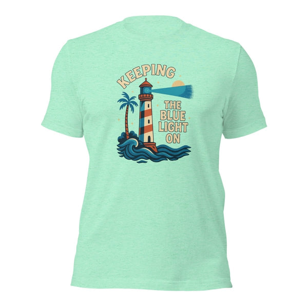 Brain Cancer Blue Light "Light House" Tee - JohnVsGBMHeather MintS