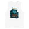 Brain Cancer Blue Light Motel Muscle Shirt - JohnVsGBMWhiteS