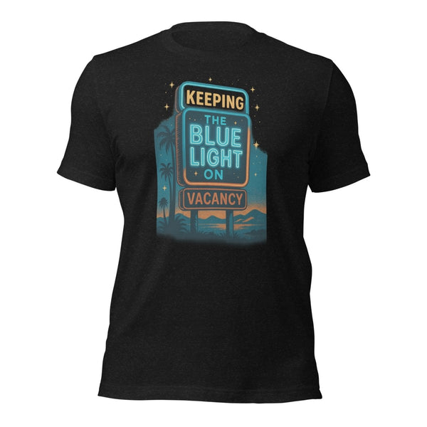 Brain Cancer Blue Light Motel Tee - JohnVsGBMBlack HeatherXS