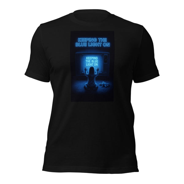 Brain Cancer Blue Light Poltergeist Theme Tee - JohnVsGBMBlackXS
