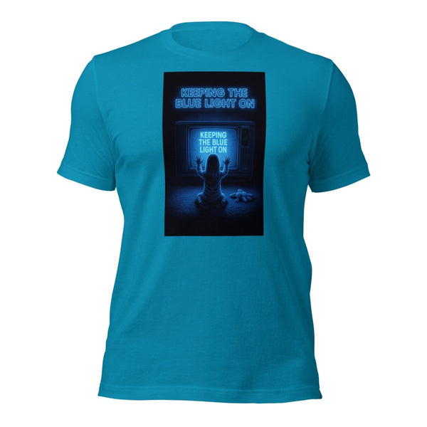 Brain Cancer Blue Light Poltergeist Theme Tee - JohnVsGBMAquaS