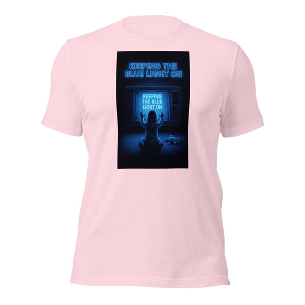 Brain Cancer Blue Light Poltergeist Theme Tee - JohnVsGBMSoft PinkS