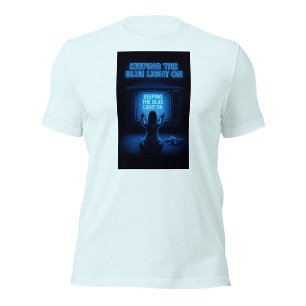 Brain Cancer Blue Light Poltergeist Theme Tee - JohnVsGBMHeather Ice BlueXS