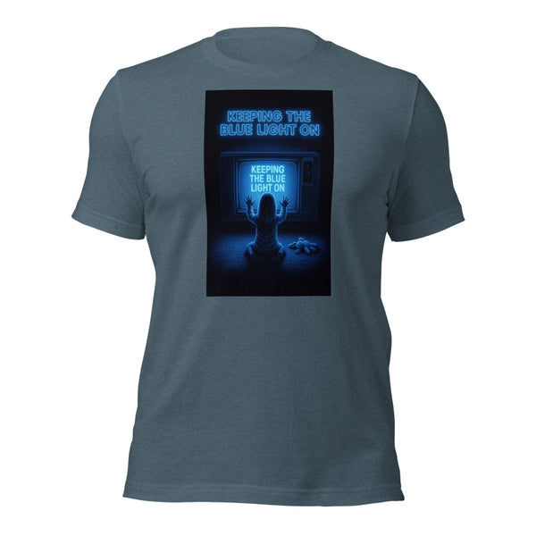 Brain Cancer Blue Light Poltergeist Theme Tee - JohnVsGBMHeather SlateXS