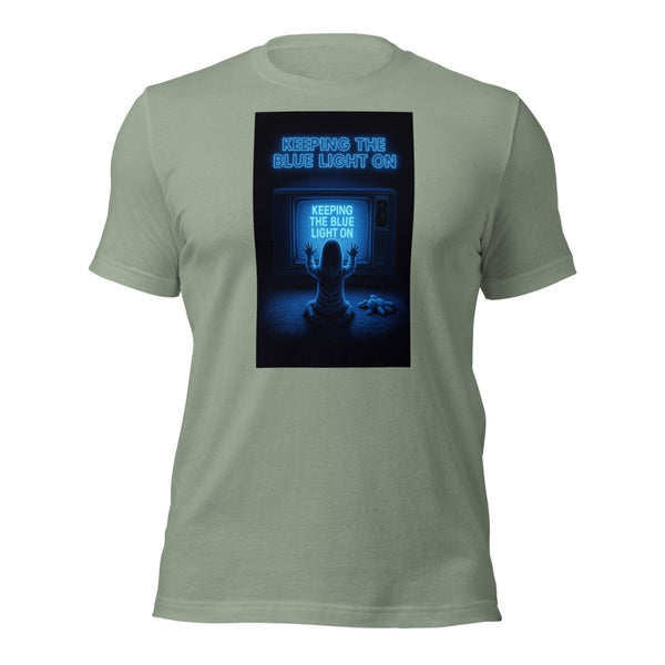 Brain Cancer Blue Light Poltergeist Theme Tee - JohnVsGBMSageXS