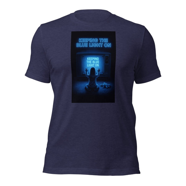 Brain Cancer Blue Light Poltergeist Theme Tee - JohnVsGBMHeather Midnight NavyXS