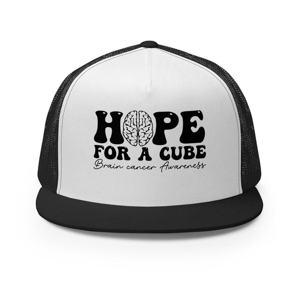 Brain Cancer Cure Trucker Cap - JohnVsGBMBlack/ White/ Black