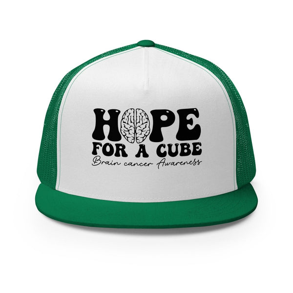 Brain Cancer Cure Trucker Cap - JohnVsGBMKelly/ White/ Kelly