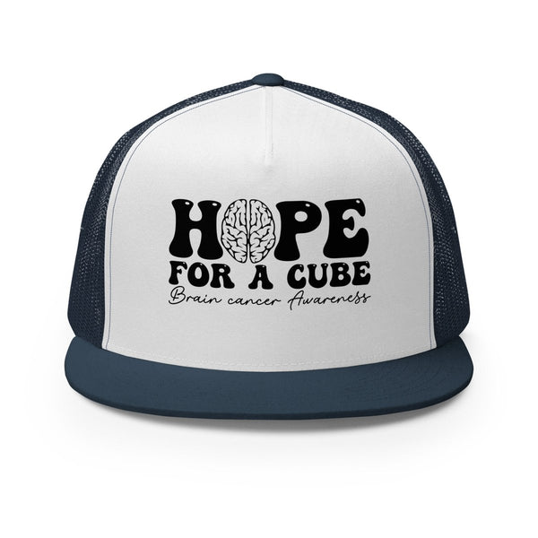 Brain Cancer Cure Trucker Cap - JohnVsGBMNavy/ White/ Navy