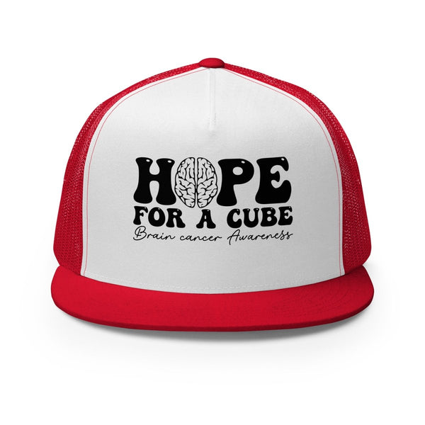 Brain Cancer Cure Trucker Cap - JohnVsGBMRed/ White/ Red