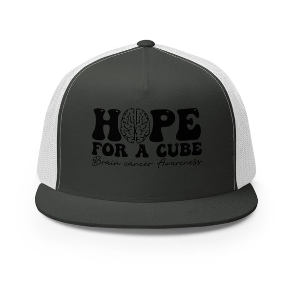 Brain Cancer Cure Trucker Cap - JohnVsGBMCharcoal/ White