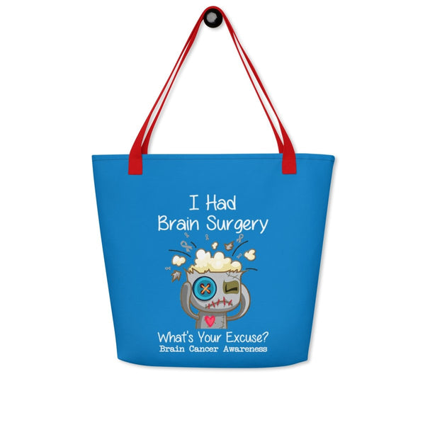 Brain Cancer Excuses Large Tote - JohnVsGBMRed