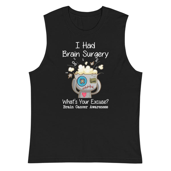 Brain Cancer Excuses Muscle Shirt - JohnVsGBMS