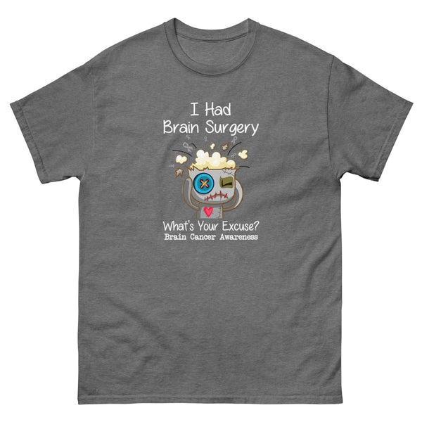 Brain Cancer Excuses Tee - JohnVsGBMGraphite HeatherS