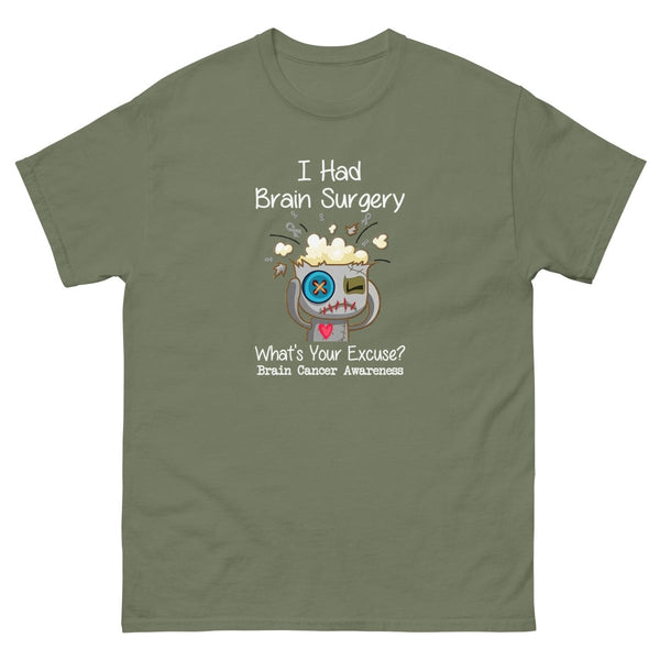 Brain Cancer Excuses Tee - JohnVsGBMMilitary GreenS