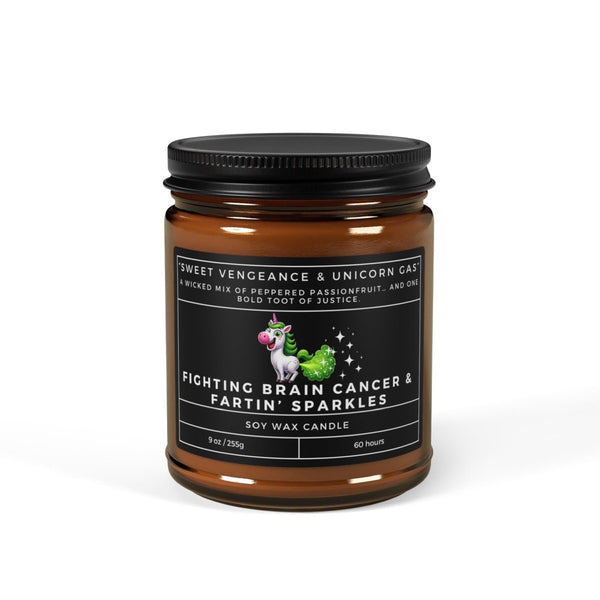 Brain Cancer Fartin' Sparkles Soy Candle - JohnVsGBM9ozAmberChristmas Warmth