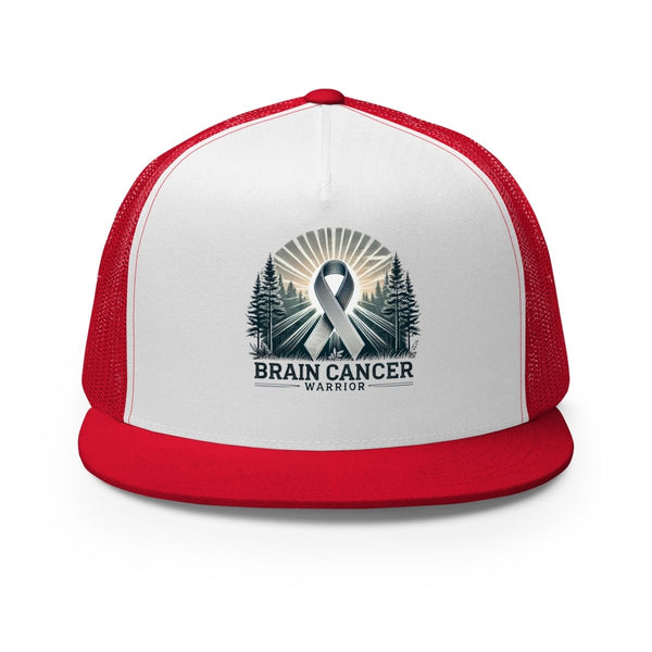 Brain Cancer Forest Trucker Cap - JohnVsGBMRed/ White/ Red