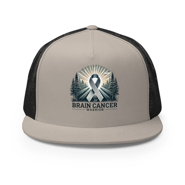 Brain Cancer Forest Trucker Cap - JohnVsGBMSilver/ Black