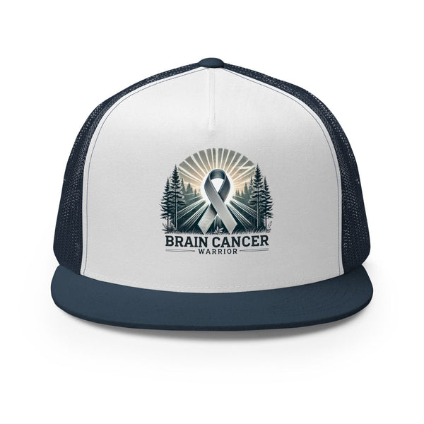 Brain Cancer Forest Trucker Cap - JohnVsGBMNavy/ White/ Navy