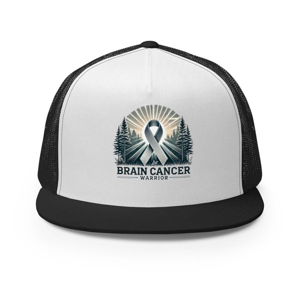 Brain Cancer Forest Trucker Cap - JohnVsGBMBlack/ White/ Black